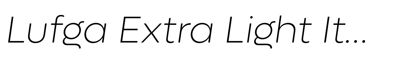 Lufga Extra Light Italic